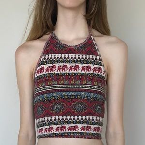 Elephant print crop top
